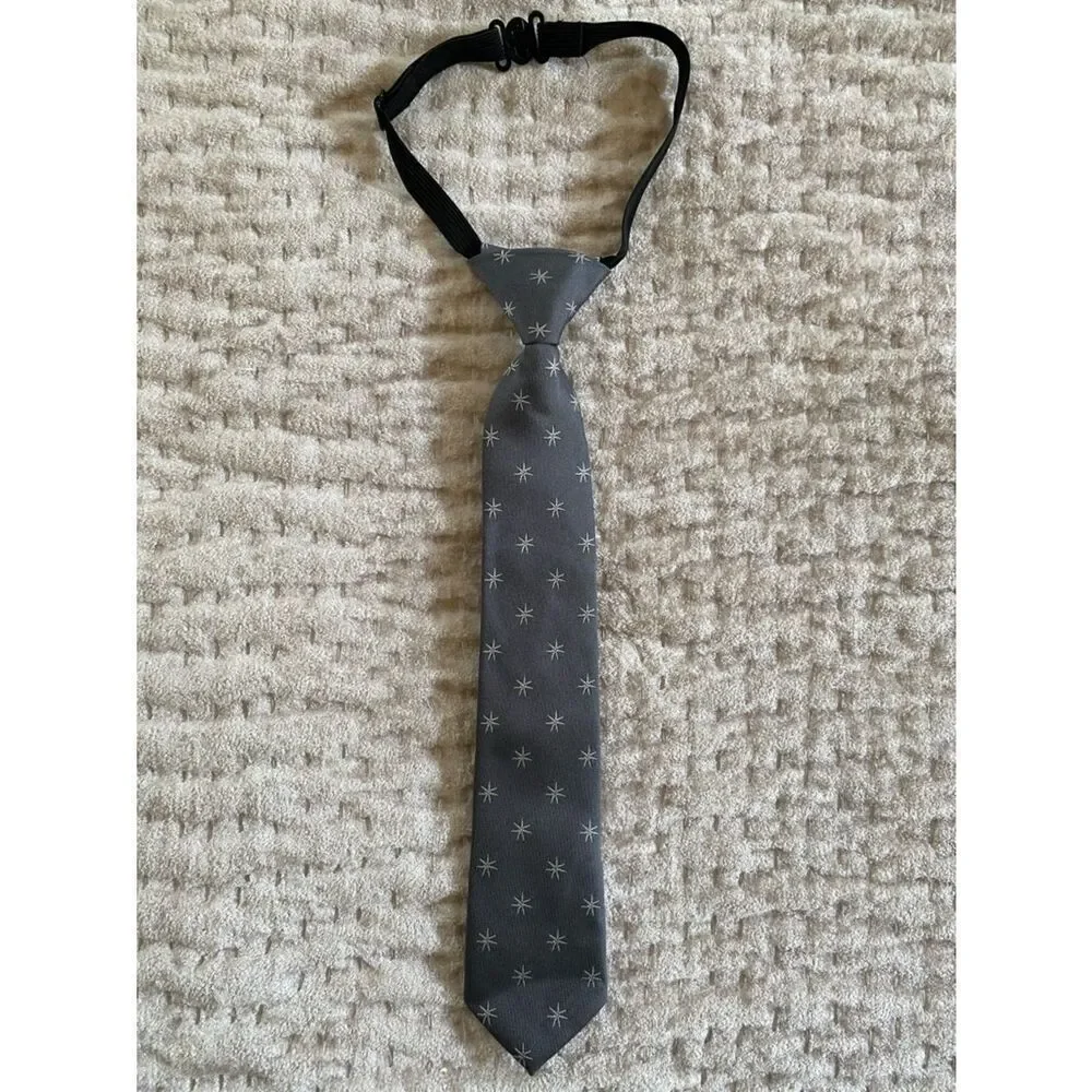 H&M Gray Star Pattern Kids Clip-On Tie